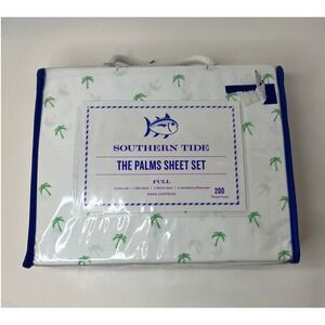 Southern Tide The Palms Sheet Set Full Size Palm Trees Cotton 200 TC NIP